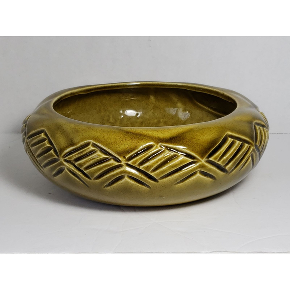 VTG Chic Olive Green Mid-Century McCoy Console Vase for Elegant Home Decor - Picture 6 of 7